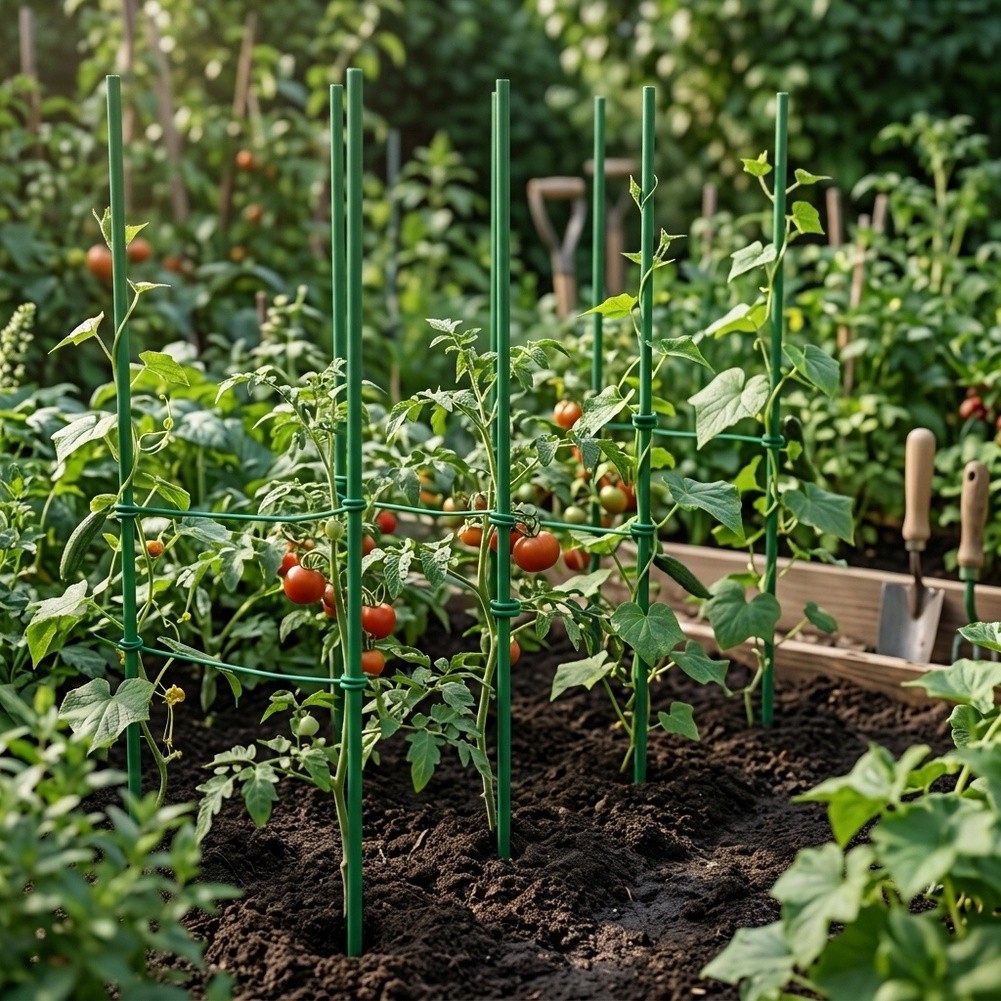Plant Support Stake - 17‑inch Adjustable Garden Stakes, Heavy‑Duty Plant