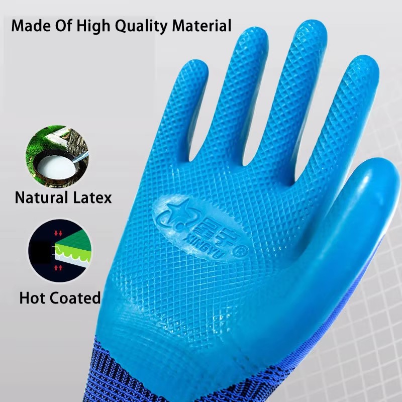 Garden Gloves Thorn Proof - 1/Pair Waterproof Rubber Coated Anti-Slip Wear-Resistant