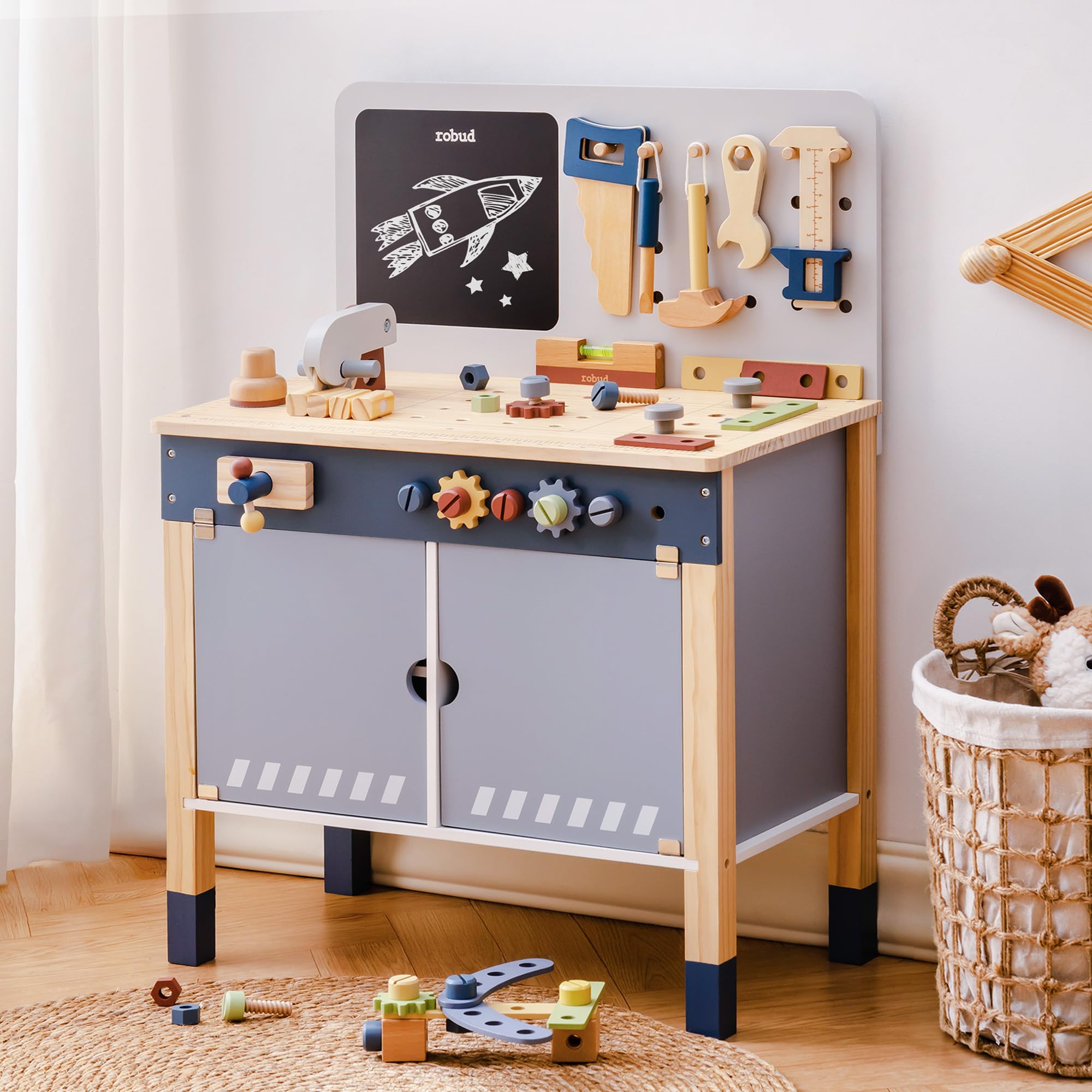 ROBUD Wooden Toy Workbench Pre - Gardening Tools Unique 评论和价格