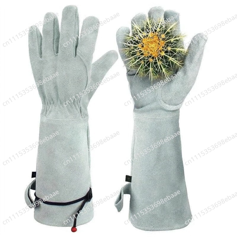 Long Cowhide Gardening Gloves, - Garden Gloves Thorn Proof 评论和价格